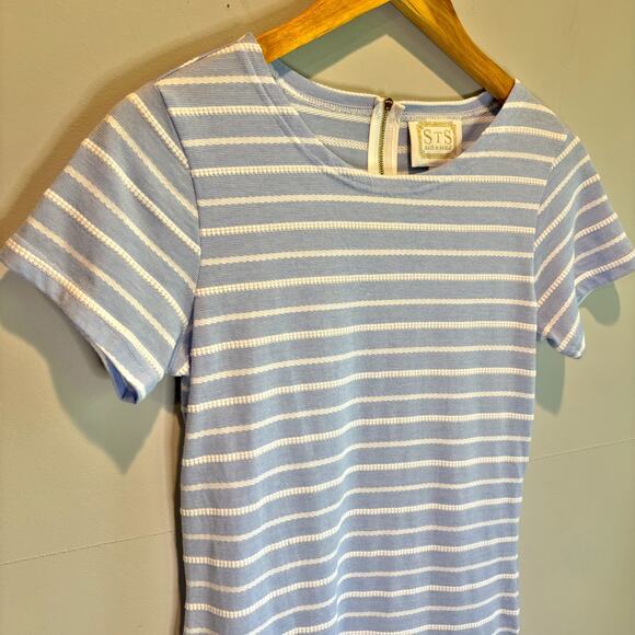 Sail To Sable Embroidered Stripe Short Sleeve T-Shirt Dress - size Small - Picture 3 of 5